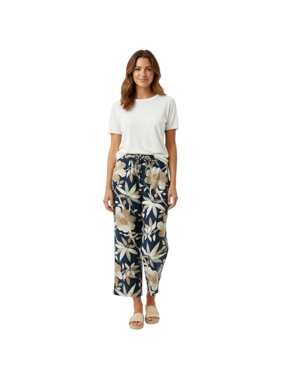 New York City Design Co. Vintage Women’s Size 4 Tropical Leaves 100% Silk Pants